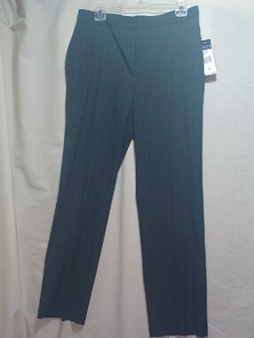 Chaps Womens Dress Pants Gray Stripe 10 NWT